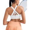 RUNNING GIRL Sports Bras for Women,Padded Strappy Sports Bras Criss-Cross Back Medium Support Sports Bras with Removable Cups(White)