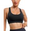 RUNNING GIRL Sports Bras for Women,Padded Strappy Sports Bras Criss-Cross Back Medium Support Sports Bras with Removable Cups(Y-black)