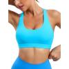 RUNNING GIRL Sports Bras for Women,Padded Strappy Sports Bras Criss-Cross Back Medium Support Sports Bras with Removable Cups(Y-brilliant Blue)