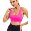 RUNNING GIRL Sports Bras for Women,Padded Strappy Sports Bras Criss-Cross Back Medium Support Sports Bras with Removable Cups(Y-brilliant Pink)