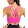RUNNING GIRL Sports Bras for Women,Padded Strappy Sports Bras Criss-Cross Back Medium Support Sports Bras with Removable Cups(Y-brilliant Pink)