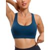 RUNNING GIRL Sports Bras for Women,Padded Strappy Sports Bras Criss-Cross Back Medium Support Sports Bras with Removable Cups(Y-dark Blue)