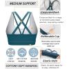 RUNNING GIRL Sports Bras for Women,Padded Strappy Sports Bras Criss-Cross Back Medium Support Sports Bras with Removable Cups(Y-dark Blue)