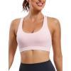 RUNNING GIRL Sports Bras for Women,Padded Strappy Sports Bras Criss-Cross Back Medium Support Sports Bras with Removable Cups(Y-pink)