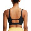 RUNNING GIRL Sports Bras for Women,Square Neck Sports Bra Medium Support Yoga Bra Workout Crop Top with Removable Cups(1-black)