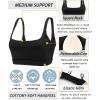 RUNNING GIRL Sports Bras for Women,Square Neck Sports Bra Medium Support Yoga Bra Workout Crop Top with Removable Cups(1-black)