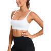 RUNNING GIRL Sports Bras for Women,Square Neck Sports Bra Medium Support Yoga Bra Workout Crop Top with Removable Cups(1-bright White)