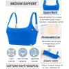 RUNNING GIRL Sports Bras for Women,Square Neck Sports Bra Medium Support Yoga Bra Workout Crop Top with Removable Cups(1-brillant Blue)