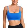 RUNNING GIRL Sports Bras for Women,Square Neck Sports Bra Medium Support Yoga Bra Workout Crop Top with Removable Cups(1-brillant Blue)