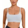 RUNNING GIRL Sports Bras for Women,Square Neck Sports Bra Medium Support Yoga Bra Workout Crop Top with Removable Cups(1-grey)
