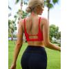 RUNNING GIRL Sports Bras for Women,Square Neck Sports Bra Medium Support Yoga Bra Workout Crop Top with Removable Cups(1-red)