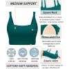 RUNNING GIRL Sports Bras for Women,Square Neck Sports Bra Medium Support Yoga Bra Workout Crop Top with Removable Cups(1-teal)