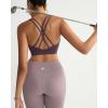RUNNING GIRL Sports Bras for Women,Strappy Crisscross Back Padded Low Impact Running Sports Bra with Removable Cups(A-dusty Lavender)