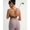 RUNNING GIRL Sports Bras for Women,Strappy Crisscross Back Padded Low Impact Running Sports Bra with Removable Cups(A-dusty Lavender)