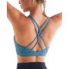 RUNNING GIRL Sports Bras for Women,Strappy Crisscross Back Padded Low Impact Running Sports Bra with Removable Cups(Blue)