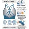 RUNNING GIRL Sports Bras for Women,Strappy Crisscross Back Padded Low Impact Running Sports Bra with Removable Cups(Blue)
