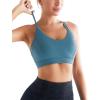 RUNNING GIRL Sports Bras for Women,Strappy Crisscross Back Padded Low Impact Running Sports Bra with Removable Cups(Blue)
