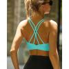 RUNNING GIRL Sports Bras for Women,Strappy Crisscross Back Padded Low Impact Running Sports Bra with Removable Cups(Electric Green)