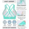 RUNNING GIRL Sports Bras for Women,Strappy Crisscross Back Padded Low Impact Running Sports Bra with Removable Cups(Electric Green)