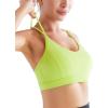 RUNNING GIRL Sports Bras for Women,Strappy Crisscross Back Padded Low Impact Running Sports Bra with Removable Cups(Electric Lemon)