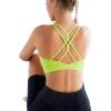 RUNNING GIRL Sports Bras for Women,Strappy Crisscross Back Padded Low Impact Running Sports Bra with Removable Cups(Electric Lemon)