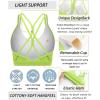 RUNNING GIRL Sports Bras for Women,Strappy Crisscross Back Padded Low Impact Running Sports Bra with Removable Cups(Electric Lemon)