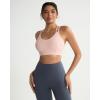 RUNNING GIRL Sports Bras for Women,Strappy Crisscross Back Padded Low Impact Running Sports Bra with Removable Cups(Pink)