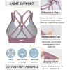 RUNNING GIRL Sports Bras for Women,Strappy Crisscross Back Padded Low Impact Running Sports Bra with Removable Cups(Purple)