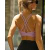 RUNNING GIRL Sports Bras for Women,Strappy Crisscross Back Padded Low Impact Running Sports Bra with Removable Cups(Purple)