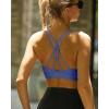 RUNNING GIRL Sports Bras for Women,Strappy Crisscross Back Padded Low Impact Running Sports Bra with Removable Cups(Violet)