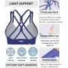 RUNNING GIRL Sports Bras for Women,Strappy Crisscross Back Padded Low Impact Running Sports Bra with Removable Cups(Violet)