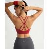 RUNNING GIRL Sports Bras for Women,Strappy Crisscross Back Padded Low Impact Running Sports Bra with Removable Cups(Wine Red)