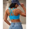 RUNNING GIRL Sports Bras for Women,Y-Back Medium Support Workout Sports Bra Padded Racerback Supportive Bras Push up(E-bright Blue)