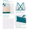 RUNNING GIRL Sports Bras for Women,Y-Back Medium Support Workout Sports Bra Padded Racerback Supportive Bras Push up(E-storm Teal)