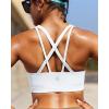 RUNNING GIRL Sports Bras for Women,Y-Back Medium Support Workout Sports Bra Padded Racerback Supportive Bras Push up(E-white)