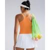 RUNNING GIRL Tank Tops with Built in Bras, Racerback Activewear Yoga Workout Tops for Women(Orange)