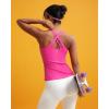 RUNNING GIRL Tank top with Built in Bra for Women,Compression Shirts Crisscross Back Workout Yoga Tops(Bright Pink)