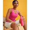RUNNING GIRL Tank top with Built in Bra for Women,Compression Shirts Crisscross Back Workout Yoga Tops(Bright Pink)