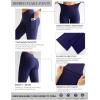 RUNNING GIRL Womens Ribbed V Crossover High Waist Yoga Pants Flare Leggings for Women with Side Pockets(Navy Blue)