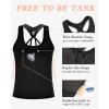 RUNNING GIRL Workout Tank Tops for Women Built in Shelf Bras Padded,Sleeveless Gym Tops Athletic Yoga Shirts(D-black)