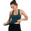 RUNNING GIRL Workout Tank Tops for Women Built in Shelf Bras Padded,Sleeveless Gym Tops Athletic Yoga Shirts(D-dark Green)