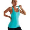 RUNNING GIRL Workout Tank Tops for Women Built in Shelf Bras Padded,Sleeveless Gym Tops Athletic Yoga Shirts(D-electric Green)