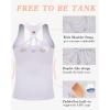 RUNNING GIRL Workout Tank Tops for Women Built in Shelf Bras Padded,Sleeveless Gym Tops Athletic Yoga Shirts(D-white)