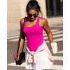 RUNNING GIRL Workout Tank Tops for Women Built in Shelf Bras Padded,Sleeveless Gym Tops Athletic Yoga Shirts(E-hot Pink)