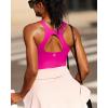 RUNNING GIRL Workout Tank Tops for Women Built in Shelf Bras Padded,Sleeveless Gym Tops Athletic Yoga Shirts(E-hot Pink)