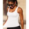 RUNNING GIRL Workout Tank Tops for Women Built in Shelf Bras Padded,Sleeveless Gym Tops Athletic Yoga Shirts(E-white)