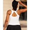 RUNNING GIRL Workout Tank Tops for Women Built in Shelf Bras Padded,Sleeveless Gym Tops Athletic Yoga Shirts(E-white)