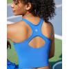 RUNNING GIRL Workout Tank Tops for Women Built in Shelf Bras Padded,Sleeveless Gym Tops Athletic Yoga Shirts(Y-bright Blue)