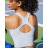 RUNNING GIRL Workout Tank Tops for Women Built in Shelf Bras Padded,Sleeveless Gym Tops Athletic Yoga Shirts(Y-icy Grey)