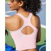 RUNNING GIRL Workout Tank Tops for Women Built in Shelf Bras Padded,Sleeveless Gym Tops Athletic Yoga Shirts(Y-pink)